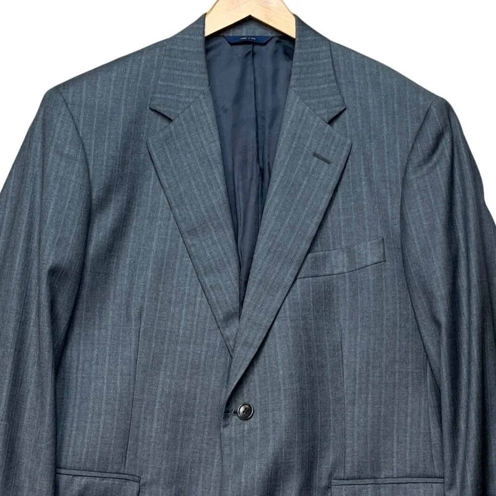 Brooks Brothers 1818 Madison Blazer Mens 42S Gray Saxxon Wool Pinstripe‎ USA